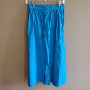Bright Blue vintage midi skirt sz S